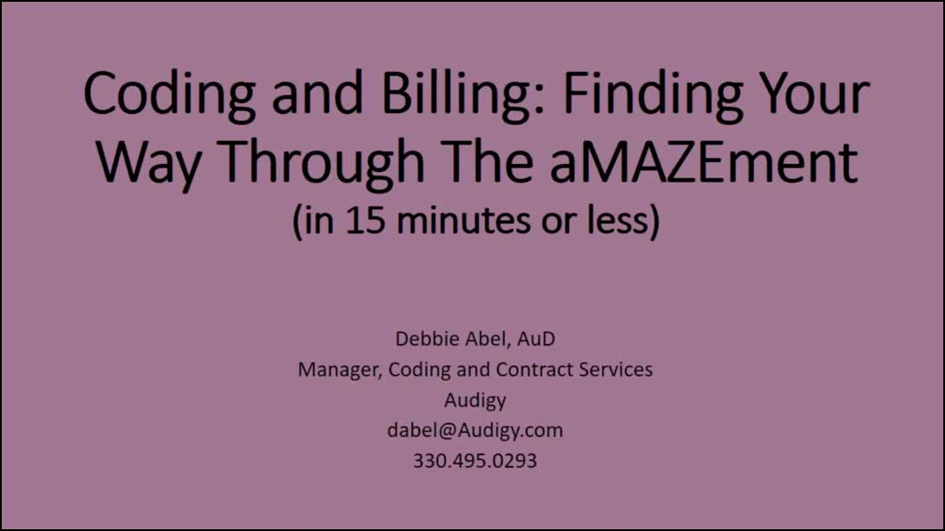 Early Career Professional Webinar Billing, Coding, Reimbursement